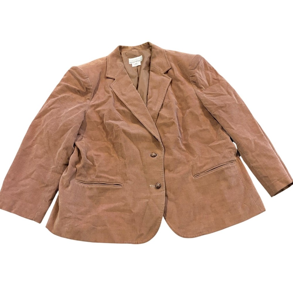 Compositions Women's Size 40 Brown Corduroy Blazer Jacket 100% Cotton Made Japan